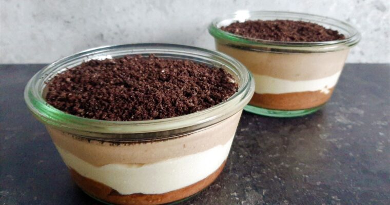 Drielaagse chocolade mousse