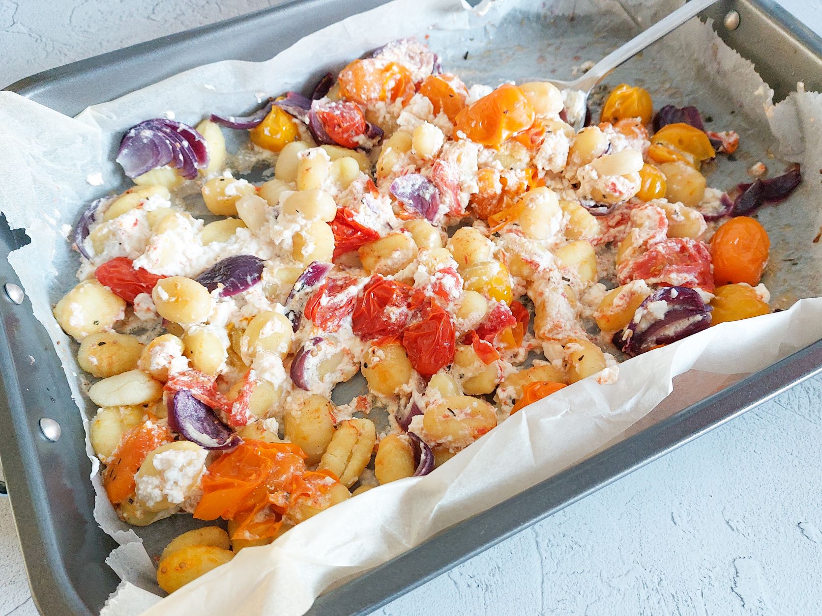 Gnocchi traybake met ricotta