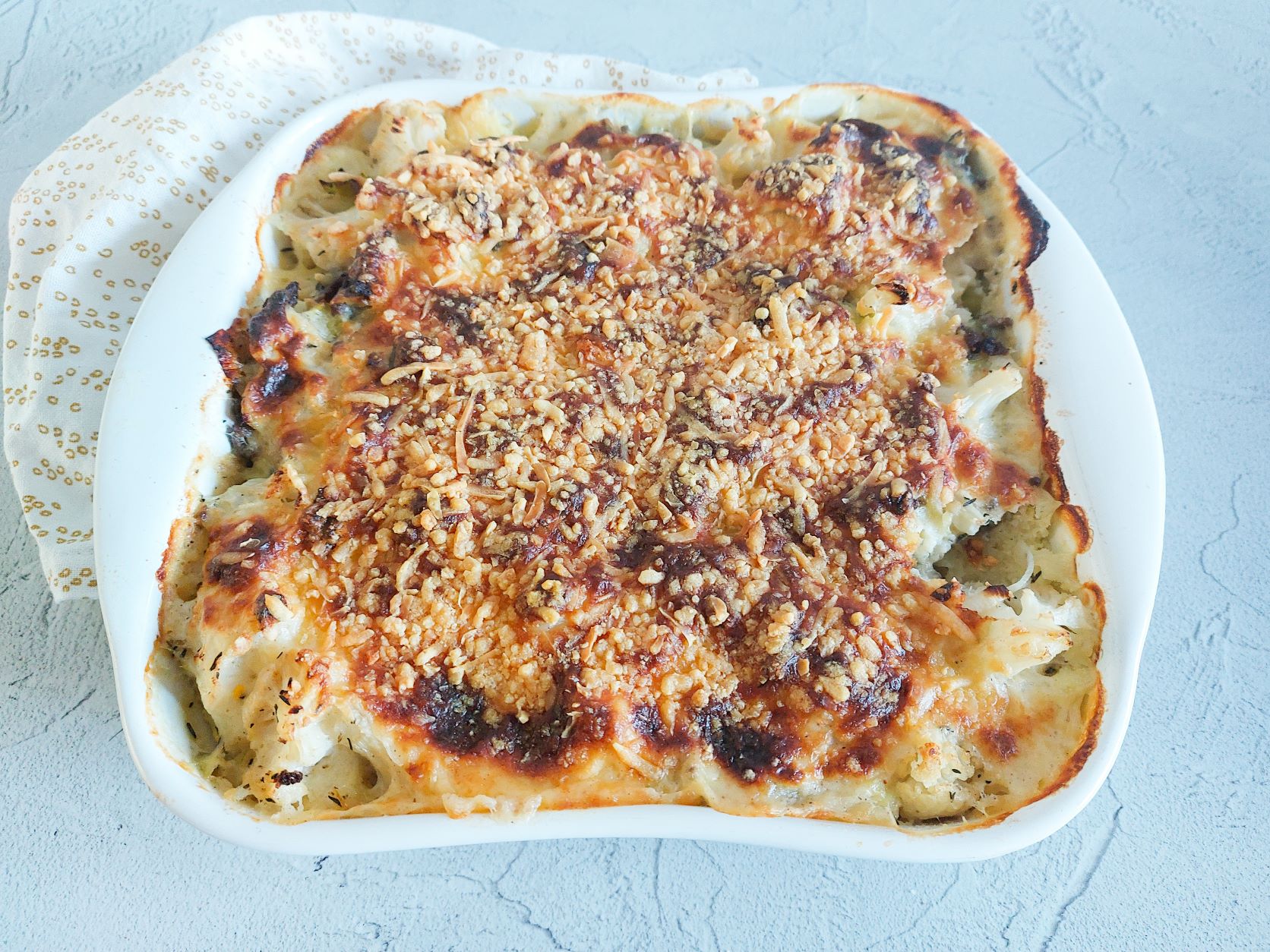 Bloemkool-prei ovenschotel